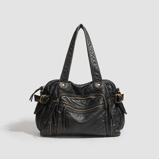 Women's Y2K Motorcycle Crossbody Handbag – Large PU Leather Shoulder Bag
