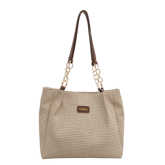 Casual Shoulder Tote Bag with Zipper, ID Pocket & Dual Straps – Women’s