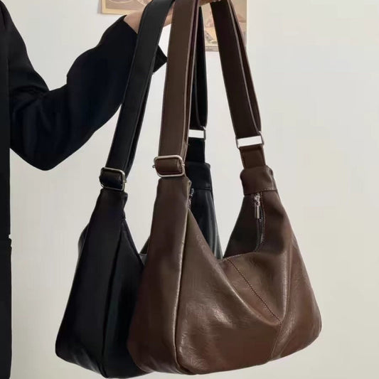 Women's Large Capacity Tote Bag – Soft PU Leather Shoulder Handbag with Multiple Pockets