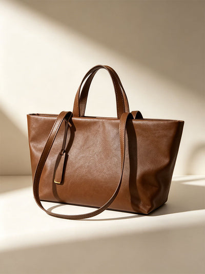 Soft Leather Commuter Shoulder Bag
