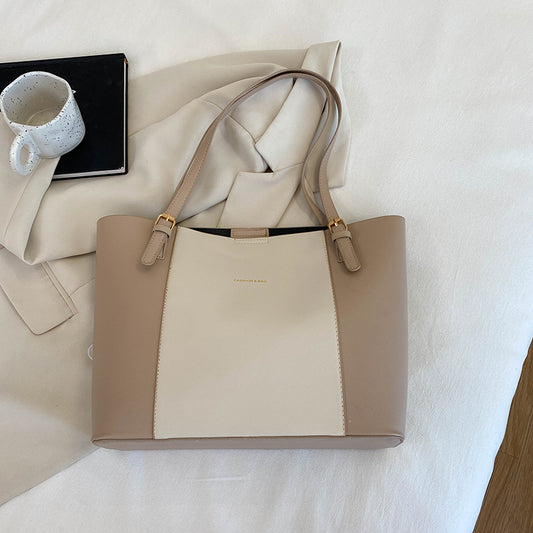 Vintage PU Leather Bucket Tote Bag with Magnetic Closure & Phone Pocket
