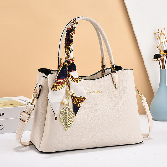 Women's Classic Shoulder Handbag – PU Leather Zipper Bag with Adjustable Strap