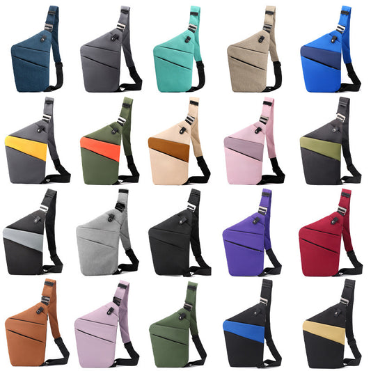 Water-Resistant Crossbody Chest Bag with Anti-Theft Design