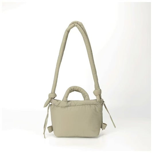 Quilted Nylon Shoulder Bag – Lightweight Crossbody Handbag with Document Pocket