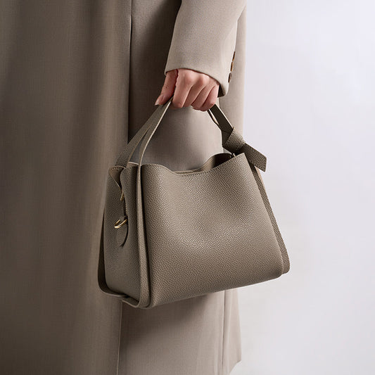 Women's PU Leather Bucket Bag – Magnetic Closure Shoulder & Crossbody Bag