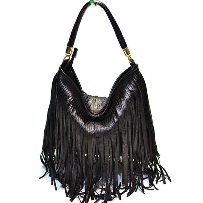 Women's Double-Sided Tassel Shoulder Bag – Soft PU Leather Crossbody Handbag