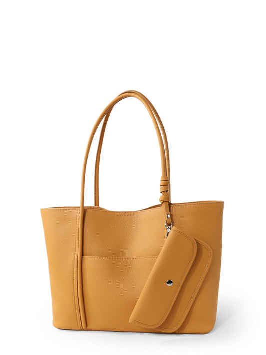 Large Leather Tote Bag for Women – Soft Cowhide Shoulder Bag with Magnetic Closure