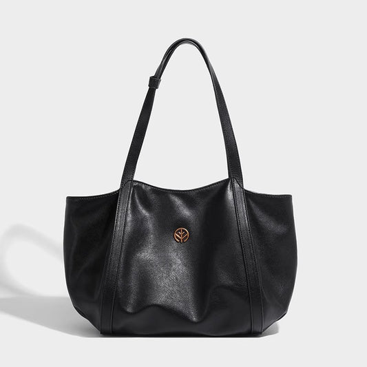 Genuine Leather Tote Bag for Women – Large Shoulder & Crossbody Handbag with Lock Clasp