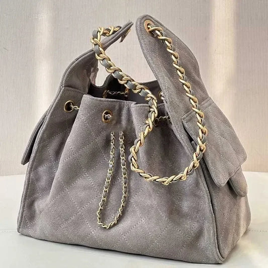 Women's Genuine Cow Leather Sequin Square Flap Bag | Chinese Style Diamond Lattice Chain Shoulder Crossbody Handbag