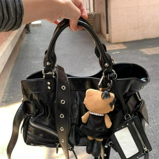 Retro Rivet Motorcycle Punk Crossbody Bag for Women