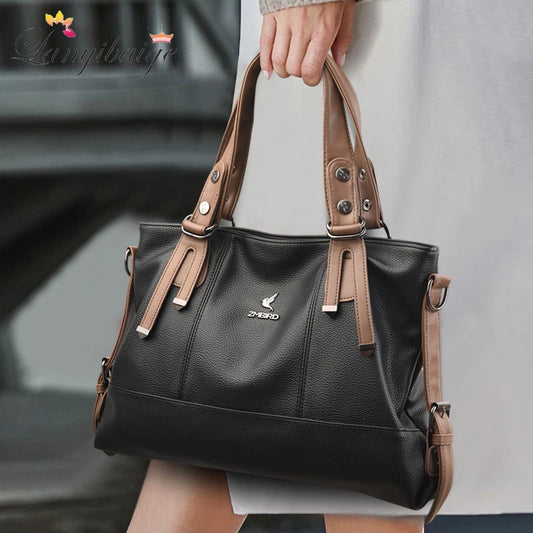 Women's PU Leather Large Tote Bag | Vintage Crossbody Shoulder Handbag