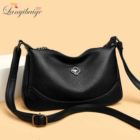 Women's PU Leather Baguette Bag | Letter Detail Crossbody Shoulder Messenger Handbag
