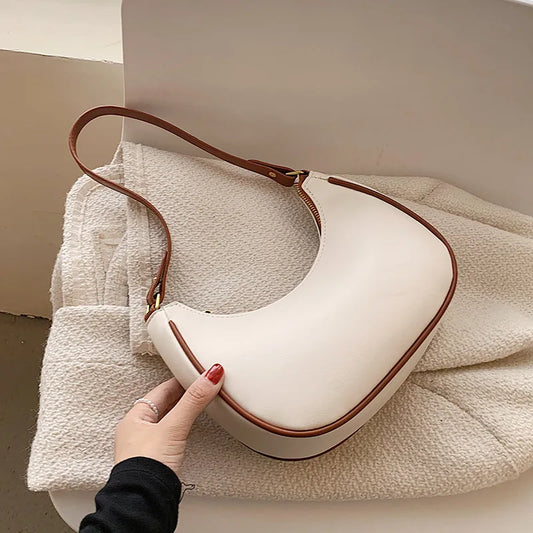 Saddle Shape Armpit Shoulder Bag for Women | PU Leather Clutch Purse