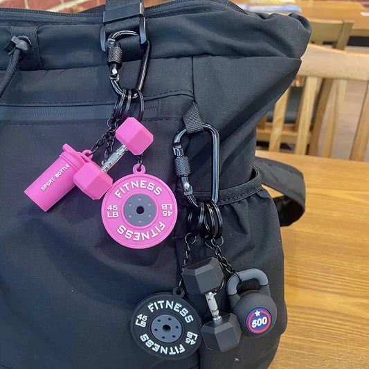 Detachable Barbell Plates Keychain | Fitness Bag Pendant Gift