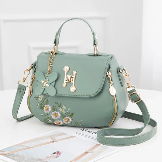 Embroidered PU Leather Crossbody Bag for Women | Fashion Shoulder Bag