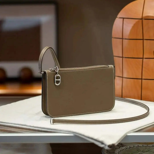 Women's Genuine Cowhide Palm Print Leather Satchel Bag | Elegant Snap Closure Shoulder Handbag