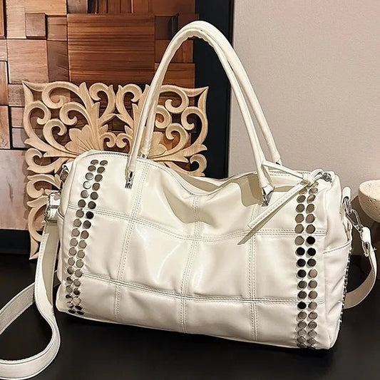 Women's Motorcycle Rivet Handbag | Large Capacity Crossbody Bag