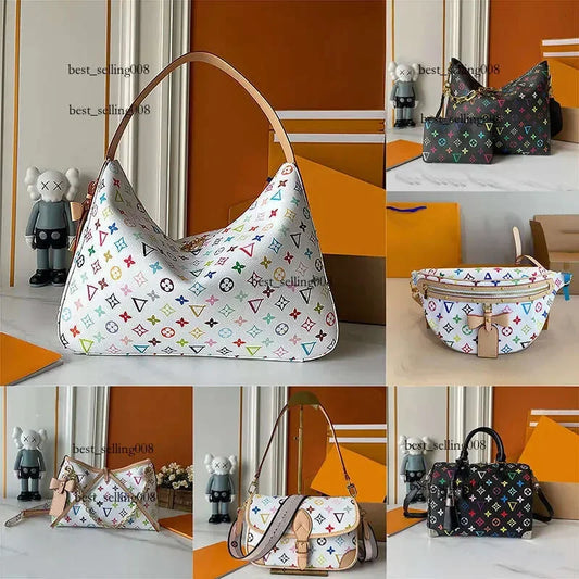 Women's Genuine Leather Shoulder Bag | Letter Pattern Pillow Crossbody Handbag