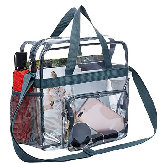 Stadium Approved Clear PVC Crossbody Bag | Large Capacity Purse for Concerts & Sports