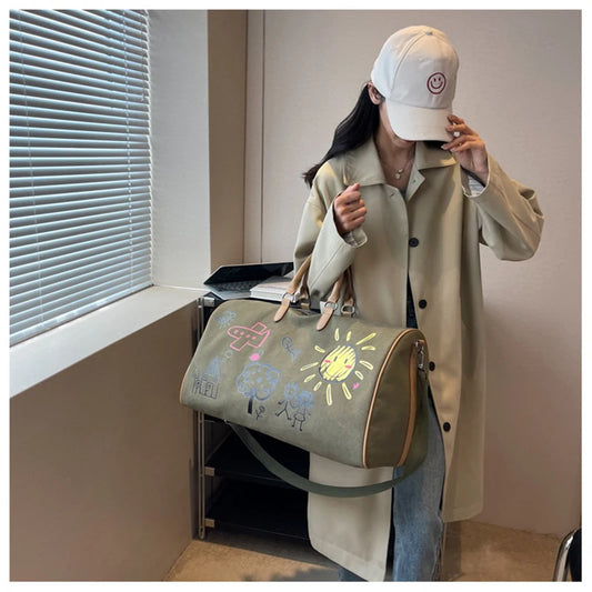 Large Gym Duffle Bag for Women – Canvas Travel & Fitness Bag with Shoulder Strap