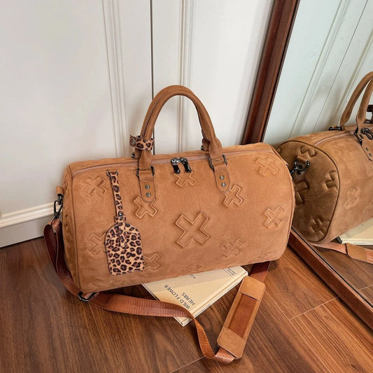 Women's PU Leather Gym & Travel Tote Bag – Duffle Shoulder Handbag for Fitness, Yoga & Everyday Use