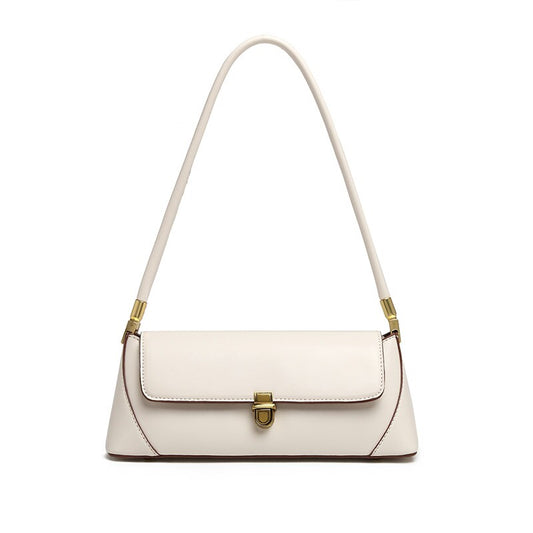 Women's Baguette Shoulder Handbag – Small PU Leather Bag with Card Slots & Zipper
