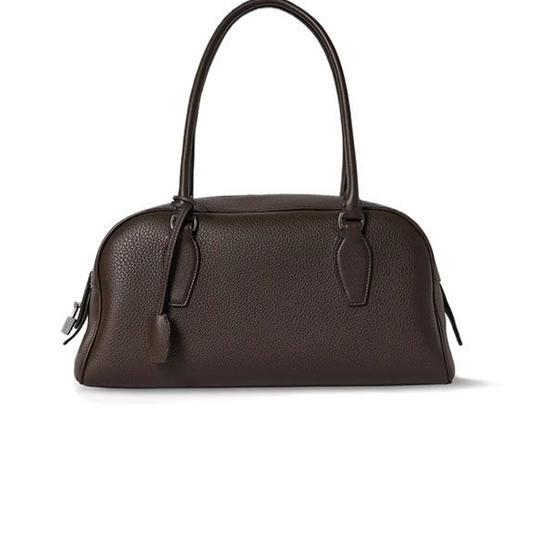 Women's Genuine Leather Tote Handbag – Spacious Cowhide Shoulder Bag with Zipper