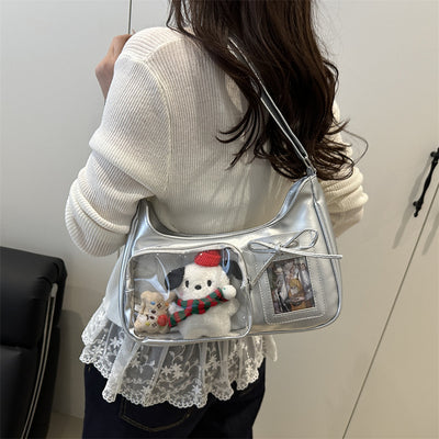 Clear Square Crossbody Bag – Transparent PVC Shoulder Handbag with Adjustable Strap