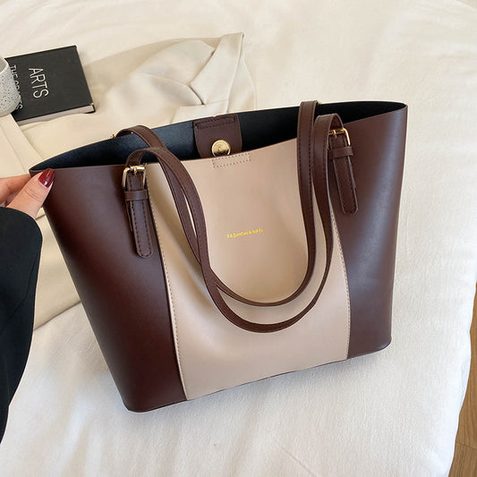 Vintage PU Leather Tote Bag